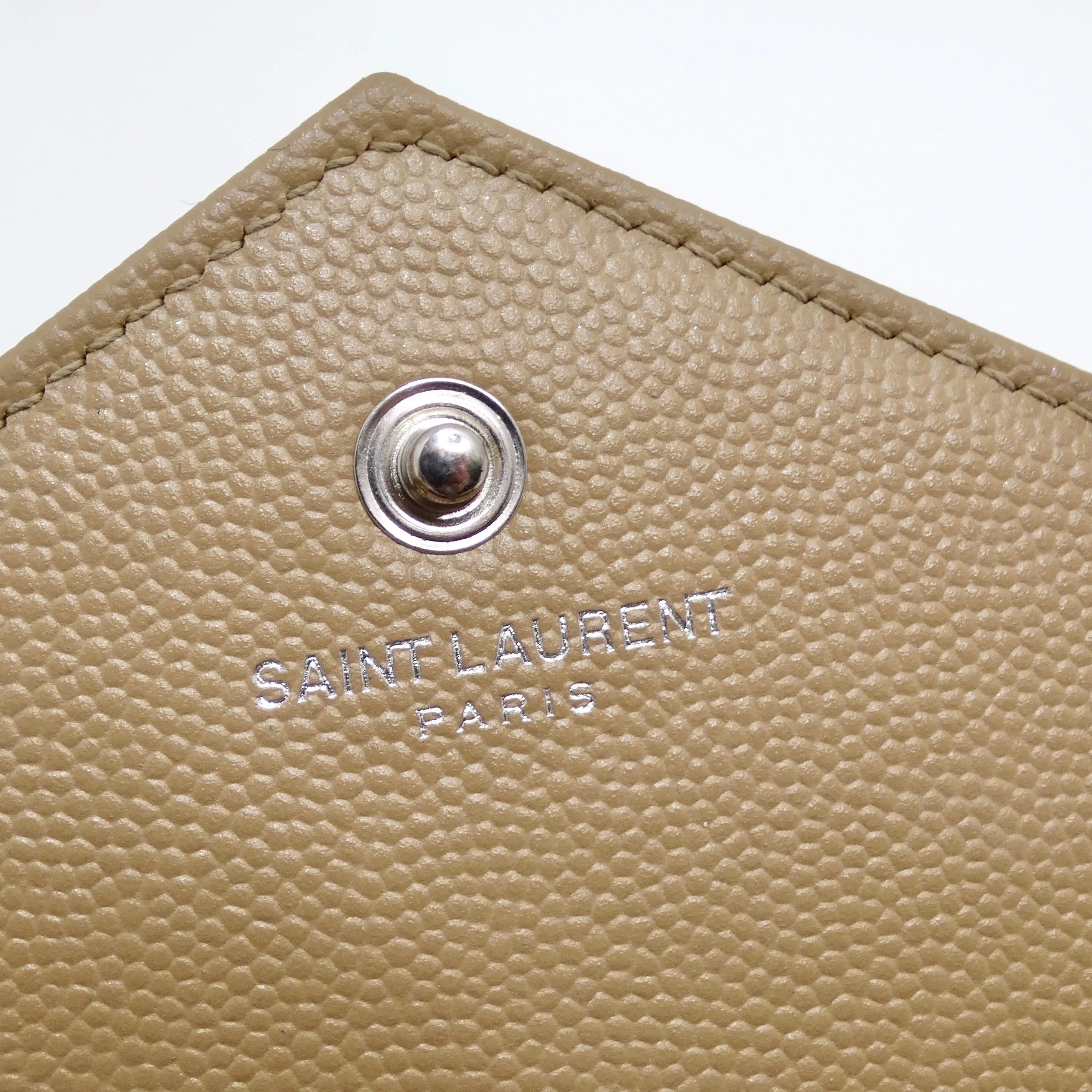 Saint Laurent Grain De Poudre Matelasse Chevron Quilted Chain Wallet