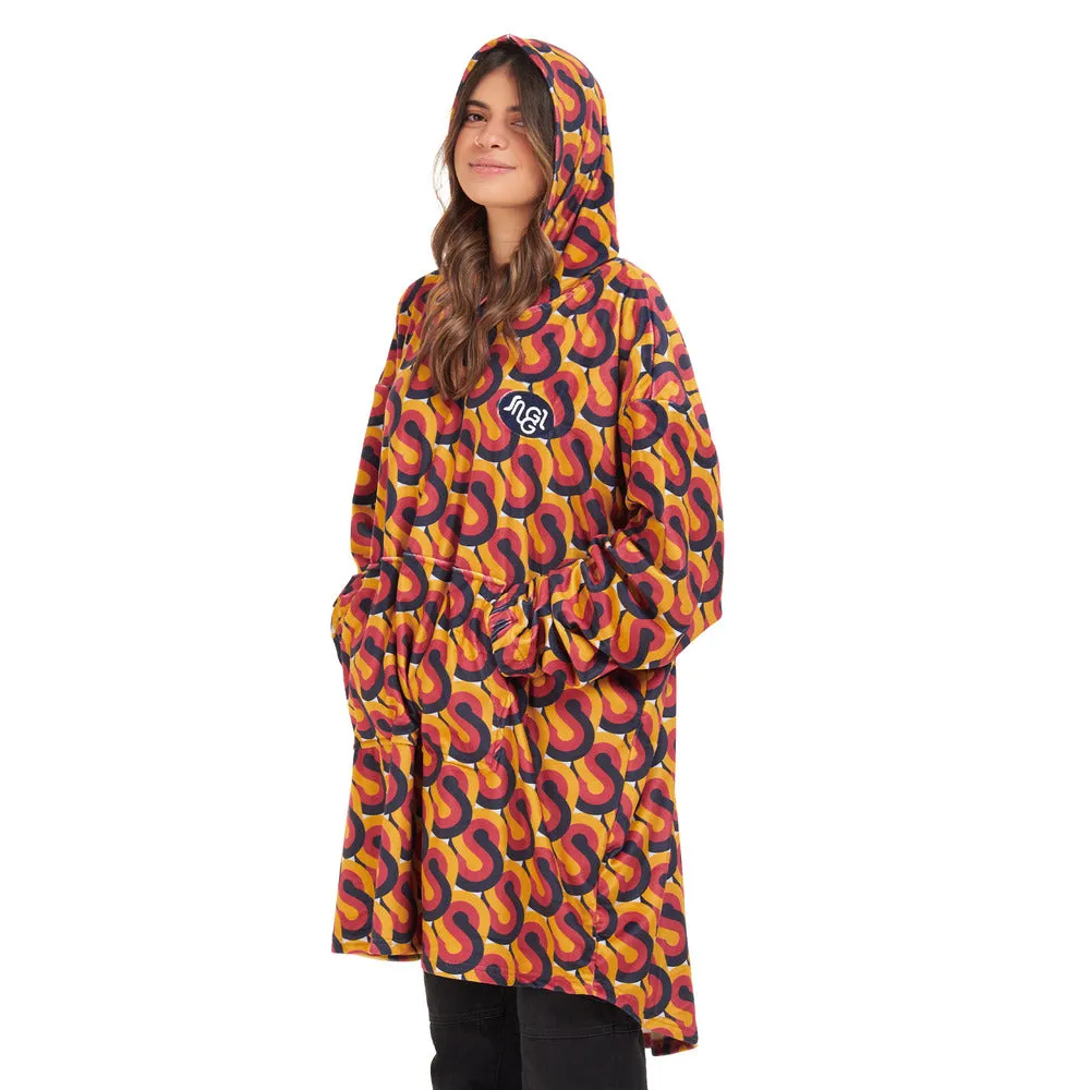 Snuggs Blanket Hoodie Red Geometric