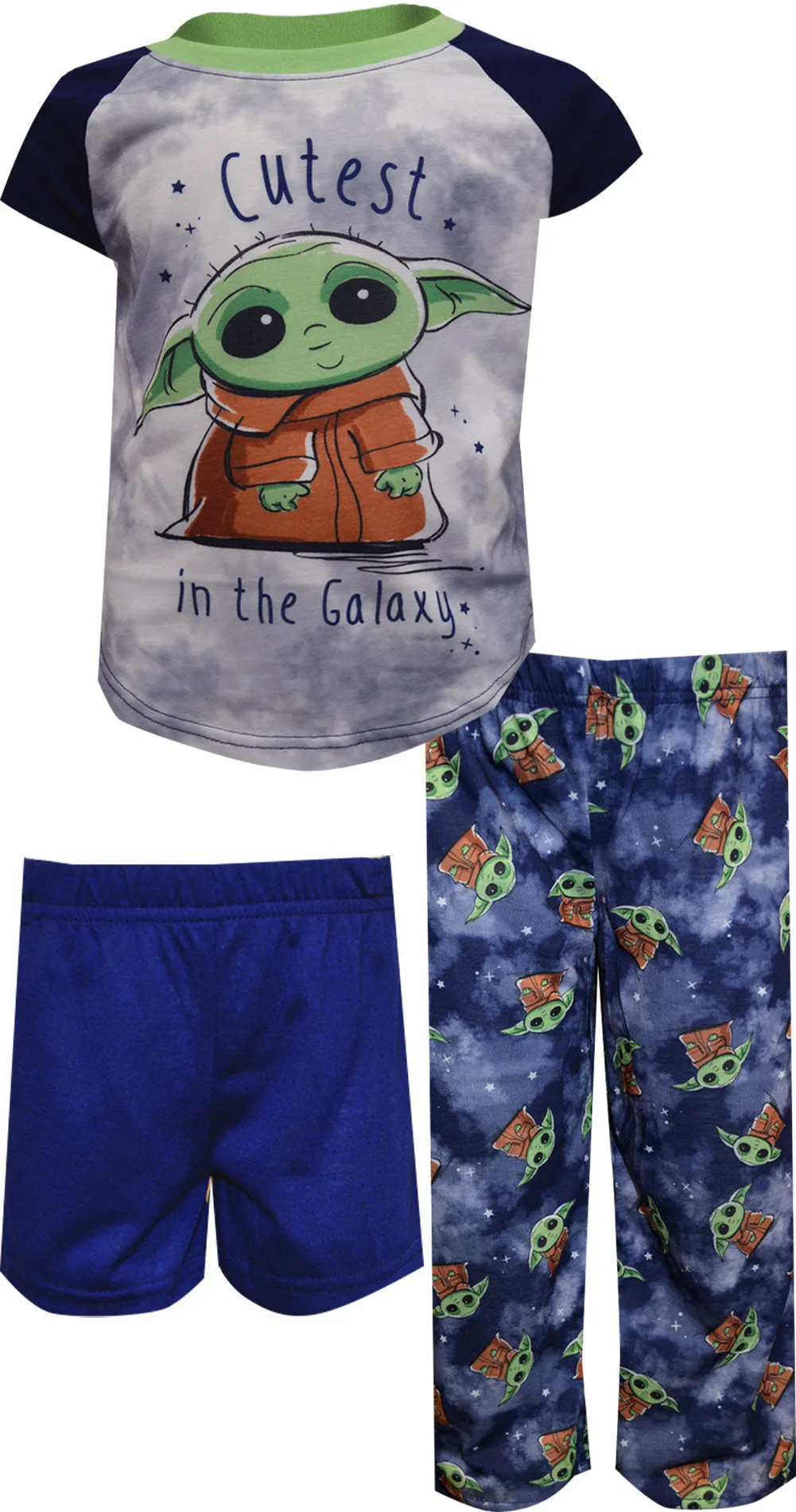 Star Wars the Mandalorian Blue Cutest in the Galaxy 3 Piece Pajama Set