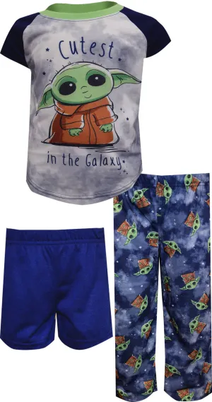 Star Wars the Mandalorian Blue Cutest in the Galaxy 3 Piece Pajama Set