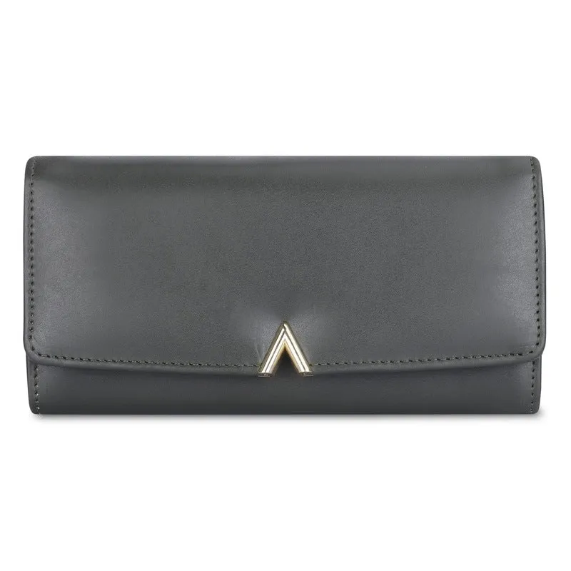THE CLOWNFISH FashionFinesse Collection Faux Leather Bi-Fold Womens Wallet Clutch Ladies Purse with Multiple Card Slots (Pine Green)