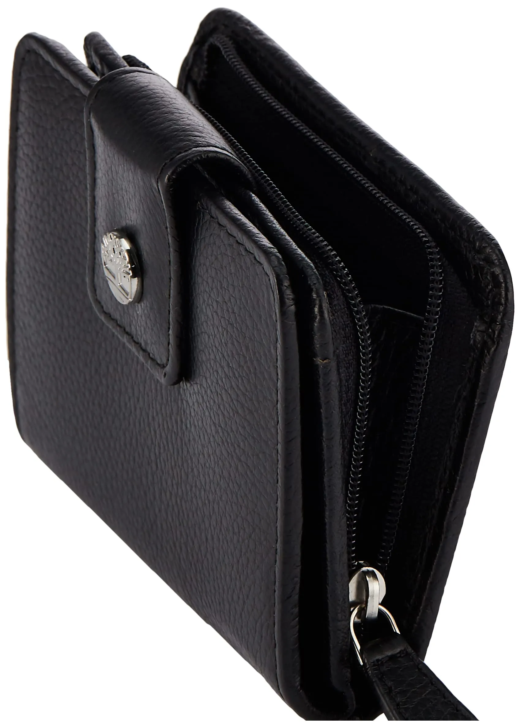 Timberland womens Leather RFID Small Indexer Wallet Billfold, Black, One Size US