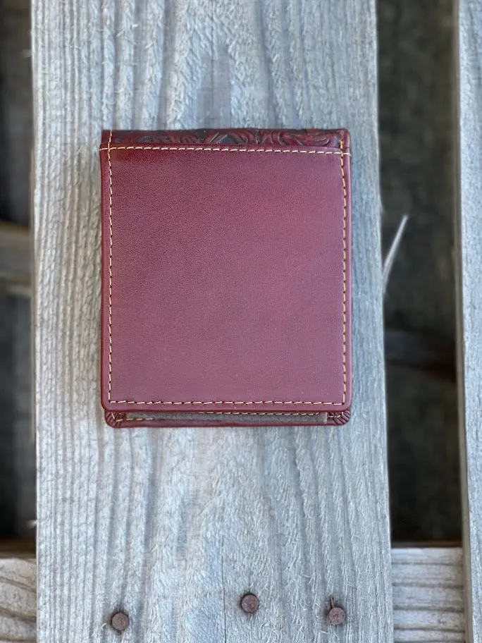 Top Notch Accessories 50100-3BR Brown Praying Cowboy w/Turquoise Inlay Bi-Fold Wallet