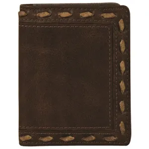 Trenditions Justin Men's Front Pocket Card Case Whip Stitch Wallet