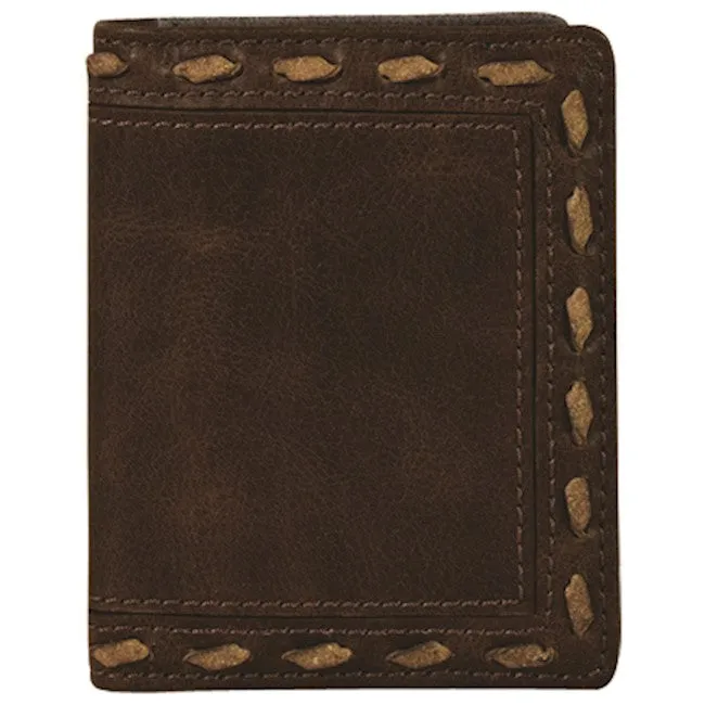 Trenditions Justin Men's Front Pocket Card Case Whip Stitch Wallet