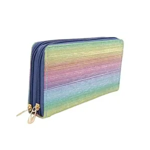 VRUGRA Stylish Premium Vintage Collection PU-Leather Shining Glittering Material Hand Wallet/Clutch,Purse (Rainbow)