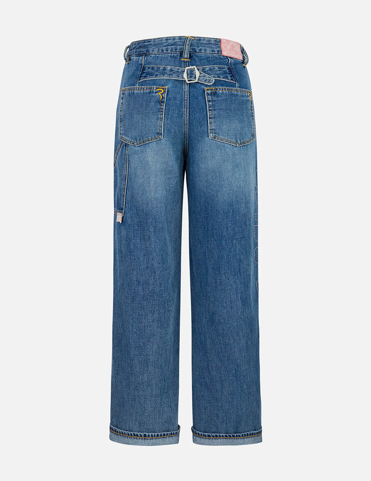 Washed Seagull Embroidery Fashion Fit Work Jeans