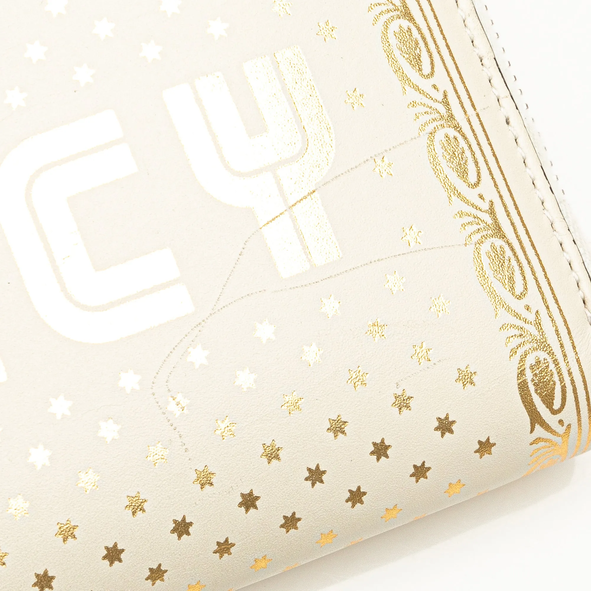 White Gucci Guccy Sega Zip Around Leather Long Wallet