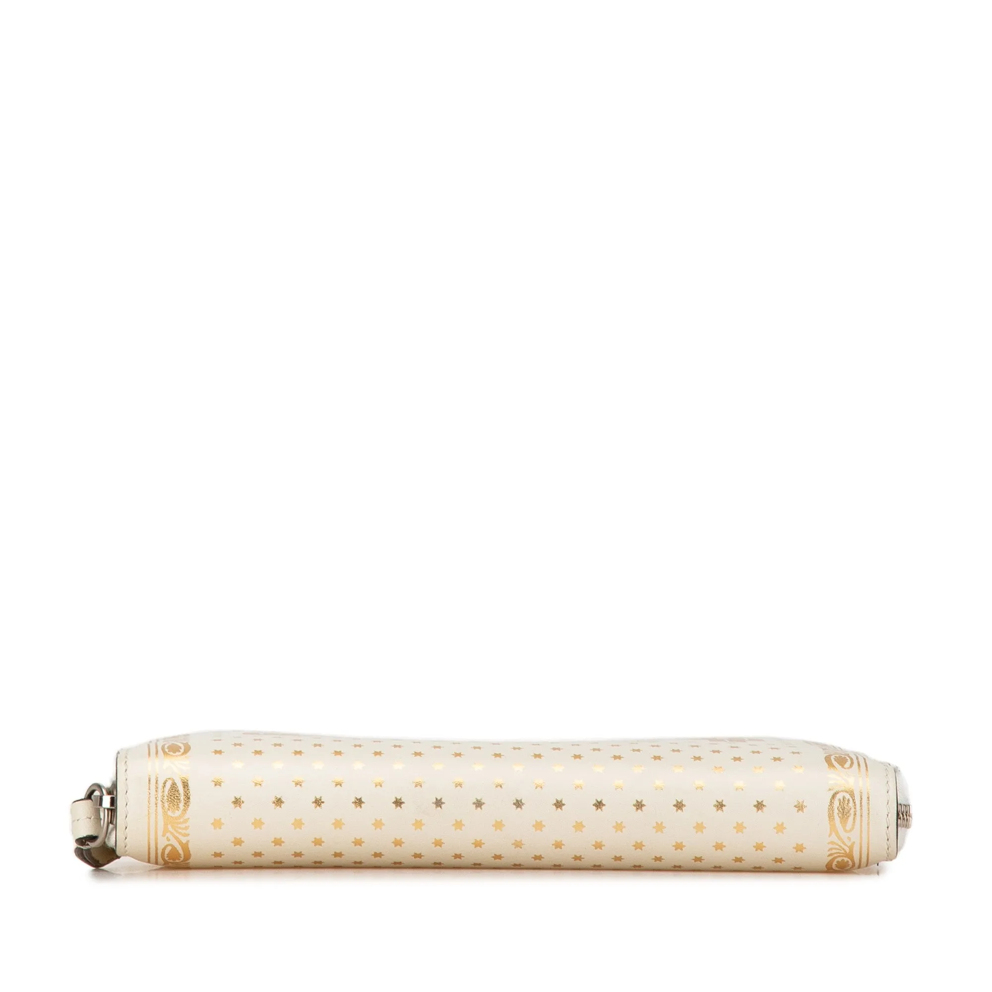 White Gucci Guccy Sega Zip Around Leather Long Wallet