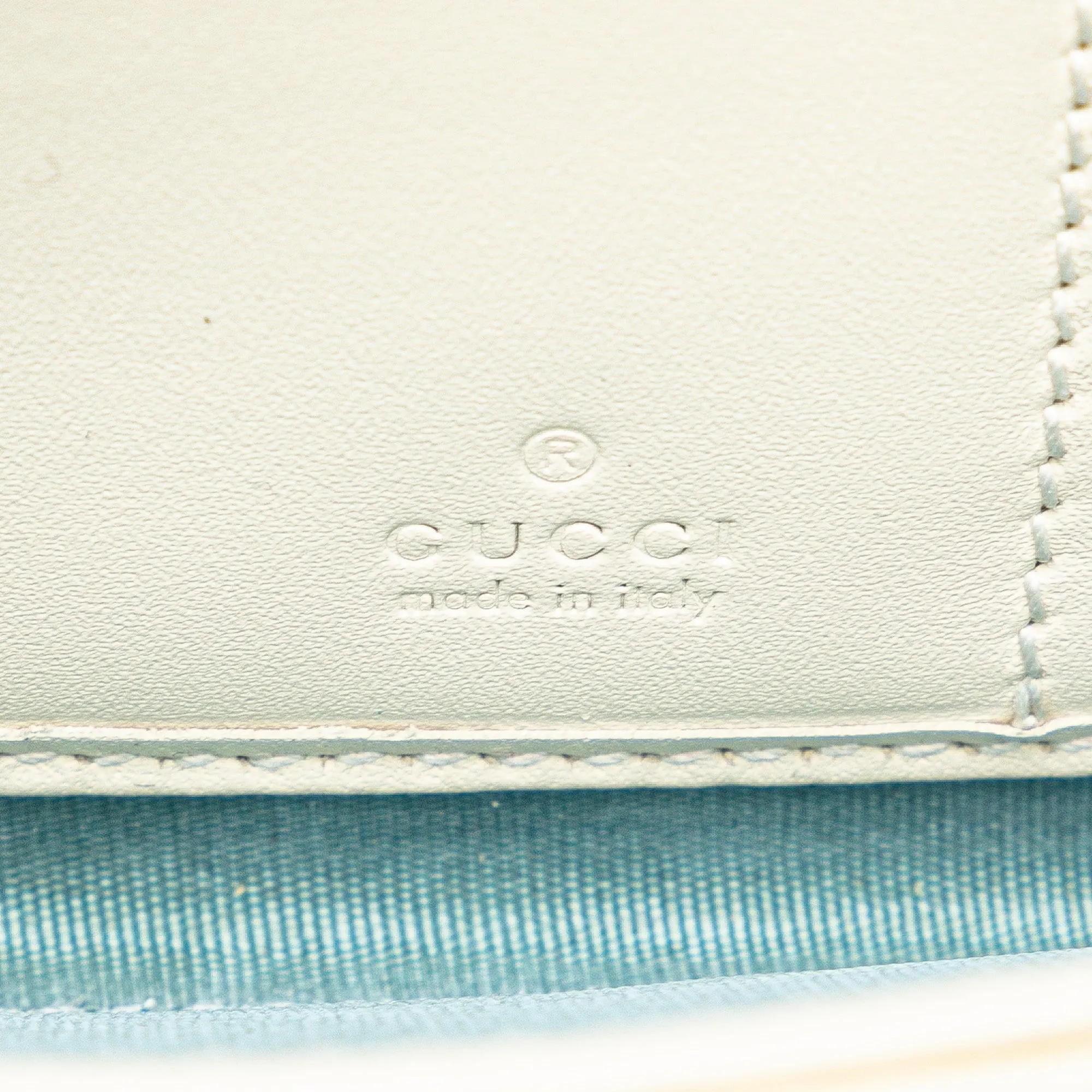 White Gucci Guccy Sega Zip Around Leather Long Wallet
