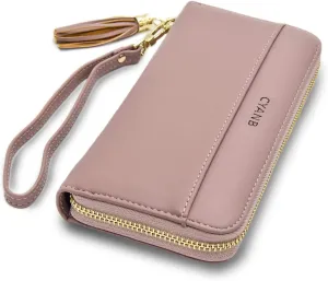 Women Wallets Tassel Bifold Ladies Cluth Wristlet Wrist strap Long Purse