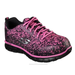 WOMEN'S SKECHERS WORK: SURE TRACK - FLINSER ALLOY TOE 77251 BKPK