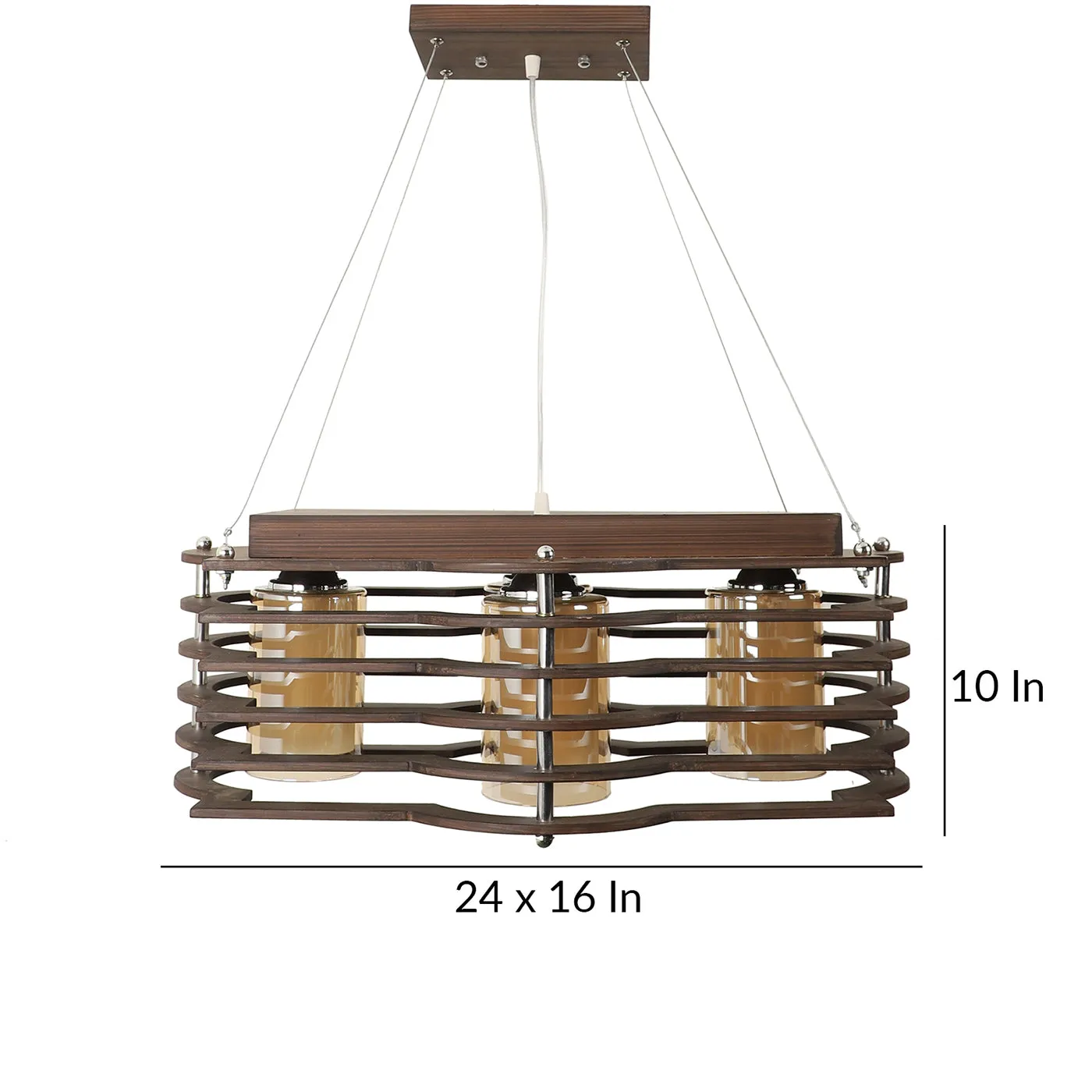 wooden Wood Hanging Light M-19-REC-NEW-DESIGN-4LP