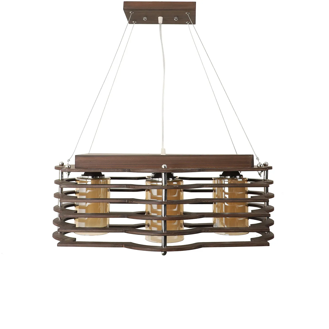 wooden Wood Hanging Light M-19-REC-NEW-DESIGN-4LP